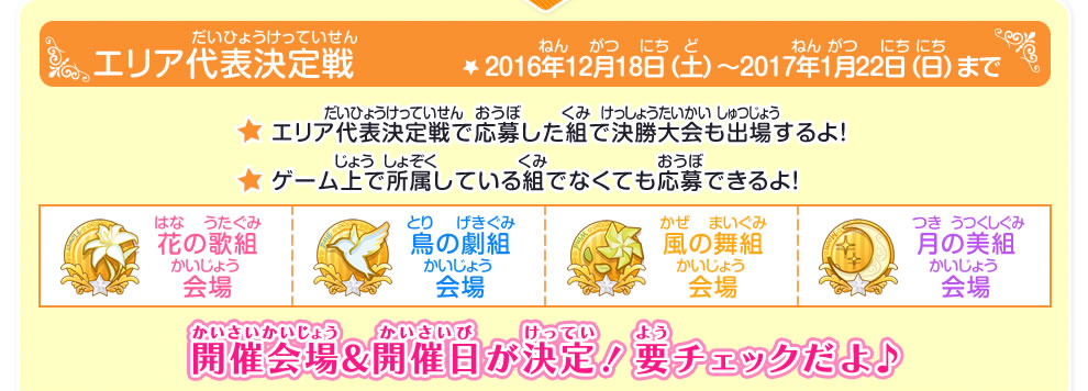 決勝大会までのロードマップ エリア代表決定戦